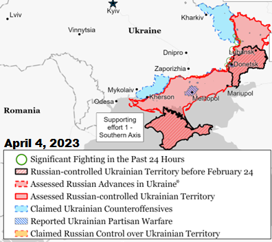 Ukraine's front lines 4/4/23