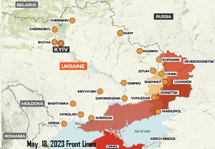 Ukraine's front line May 18, 2023